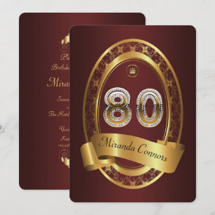 80e, verjaardagsfeest vrouw man, elegante kleur kaart