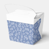 80e verjaardagsfeestje blauw/wit nummerpatroon bedankdoosjes (Achterkant)