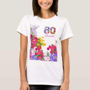 80e verjaardagsfeestje Bloemengast van eer T-shirt