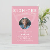 80e verjaardagsfeestje Damesgolf Foto Roze Kaart (Staand voorkant)