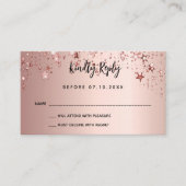 80e verjaardagsfeestje roos gouden sterren RSVP-ka Informatiekaartje (Voorkant)