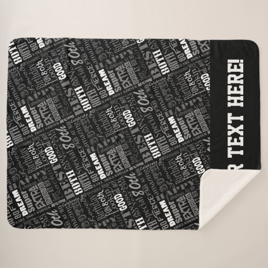 80e verjaardagsfeestje speciaal gepersonaliseerd m sherpa deken (Voorkant (horizontaal))