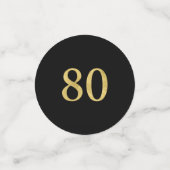 80e verjaardagsfeestje van Gold & Black Confetti (Kleine voorkant)