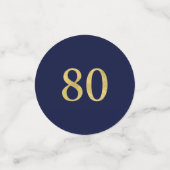 80e verjaardagsfeestje van Gold & Navy Confetti (Kleine voorkant)
