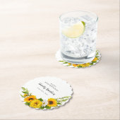 80e verjaardagsfeestje Zonnebloem Daisy Custom Kartonnen Onderzetters (Insitu)