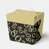 80e verjaardagsfeestje zwart / goud nummerpatroon bedankdoosjes (Achterkant)