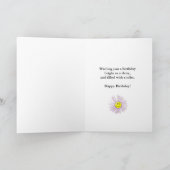 80e verjaardagskaart met vrolijke lachende bloemen kaart (Binnen)