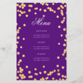 80e Verjaardagsprogramma Gouden Paarse Glitter w / (Achterkant)