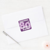 80e VERRASSING Verjaardag Paarse Vuurwerk V05 Vierkante Sticker (Envelop)