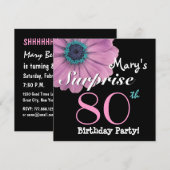 80e verrassingsdag  roze Daisy R492 Kaart (Voorkant / Achterkant)