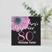 80e verrassingsdag  roze Daisy R492 Kaart (Staand voorkant)