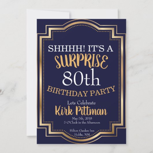 80e verrassingspartij kaart (Voorkant)