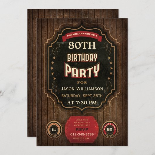 80e vogelbord en hout kaart (Voorkant / Achterkant)