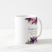 80ème Anniversaire Mug - Couronne florale avec num (Devant droit)