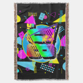 80'ER JAREN RETRO VINTAGE OLD SCHOOL STIJL DEKEN (Voorkant Verticaal)