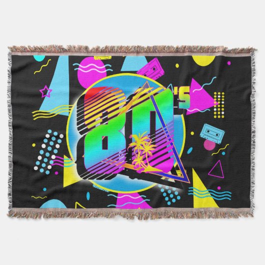 80'ER JAREN RETRO VINTAGE OLD SCHOOL STIJL DEKEN (Voorkant)