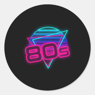 80s 1980 Retro 80s Lover 80s Costume Ronde Sticker