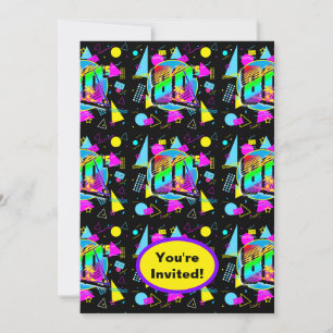 80s 1980s Retro Mode Stijl Verjaardagsfeestje Kaart