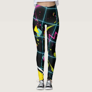 80's 1980's Retro Vintage Grunge Modeontwerp Leggings
