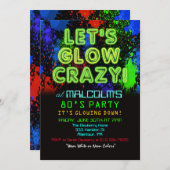 80s 80 Glow Party Invitation (Devant / Derrière)