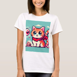 80's 8bit cat t-shirt