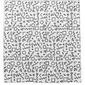 '80's '90-inch zwarte & witte retroflectuur'-patro douchegordijn (Voorkant)