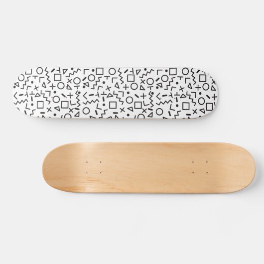 '80's '90-inch zwarte & witte retroflectuur'-patro skateboard (Horizontaal)