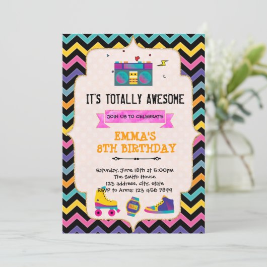 80s 90s anniversaire invitation (Debout devant)