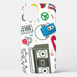 80's 90's Doodle collectie. iPhone 12 Hoesje