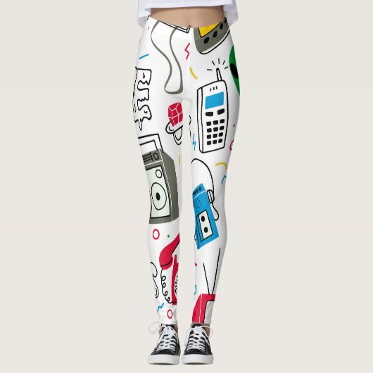  80's 90's Doodle collectie. Leggings (Voorkant)