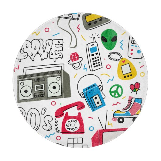 80's 90's Doodle collectie. Snijplank (Voorkant)