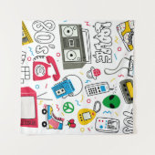  80's 90's Doodle collectie. Wandkleed (Voorkant (horizontaal))