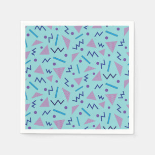 80s 90s Memphis stijl geometrisch blauw Servet
