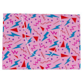 80s 90s Memphis stijl geometrische roze Groot Cadeauzakje (Achterkant)