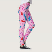 80s 90s Memphis stijl geometrische roze Leggings (Rechts)