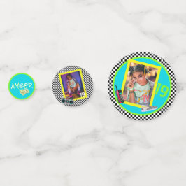 80's/90's Neon Checkerboard|3 Foto's & Leeftijd Re Confetti