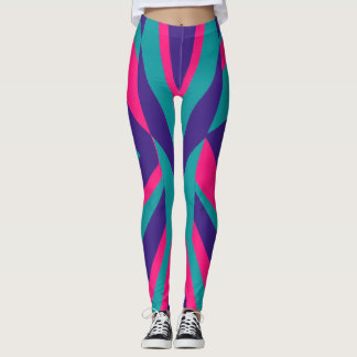 80s 90s Retro Abstracte Golf Kleurrijke Leggings