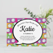 80s 90s Roze Comic Super Hero Throw Back Kaart (Staand voorkant)