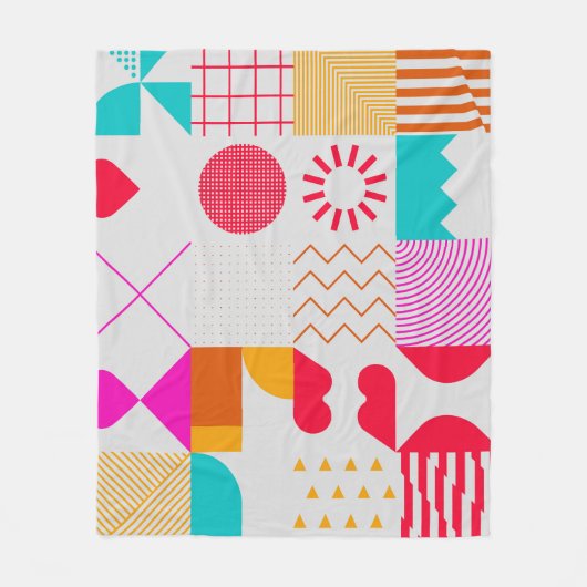 80s-90s Trendy geometrische achtergrond Fleece Deken (Voorkant)