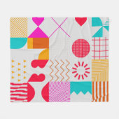 80s-90s Trendy geometrische achtergrond Fleece Deken (Voorkant (Horizontaal))