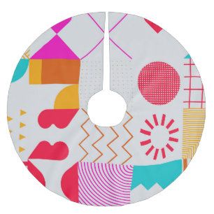 80s-90s Trendy geometrische achtergrond Kerstboom Rok