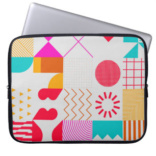 80s-90s Trendy geometrische achtergrond Laptop Sleeve