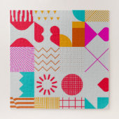 80s-90s Trendy geometrische achtergrond Legpuzzel (Horizontaal)