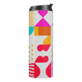 80s-90s Trendy geometrische achtergrond Thermosbeker (Gedraaid links)