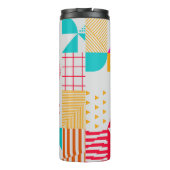 80s-90s Trendy geometrische achtergrond Thermosbeker (Achterkant)