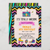 80s 90s verjaardagsfeestje uitnodiging (Voorkant / Achterkant)