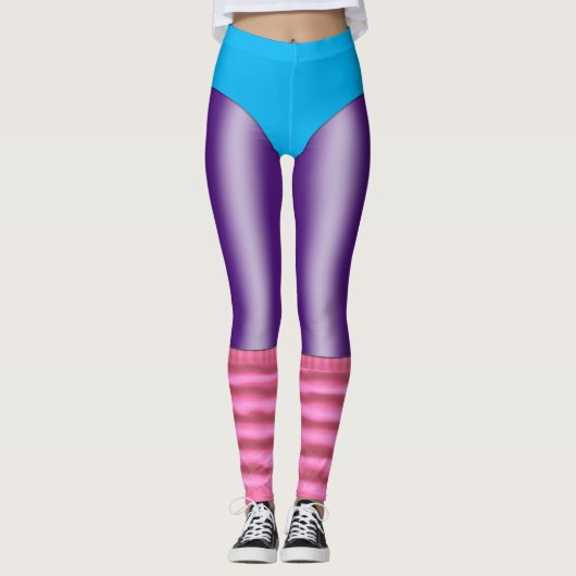 80's Aerobe Workout Leotard en Legwarmers Leggings (Voorkant)