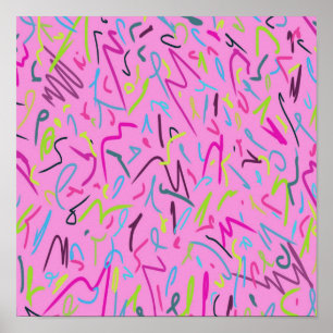 80s  afdrukken in roze poster