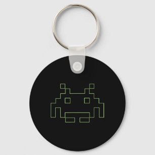 80s Arcade Game Retro Space Alien Invaders Gamer Sleutelhanger