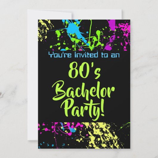 80s Bachelor Party Kaart (Voorkant)